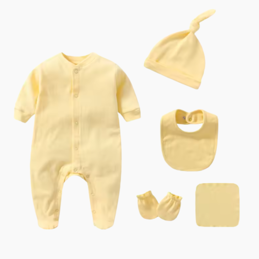 BabyBox "TOUT DOUX" – Coffret Cadeau Personnalisable Naissance Bébé (Pyjama, Bonnet, Bavoir, Moufles, Lavette, Boîte Cadeau)