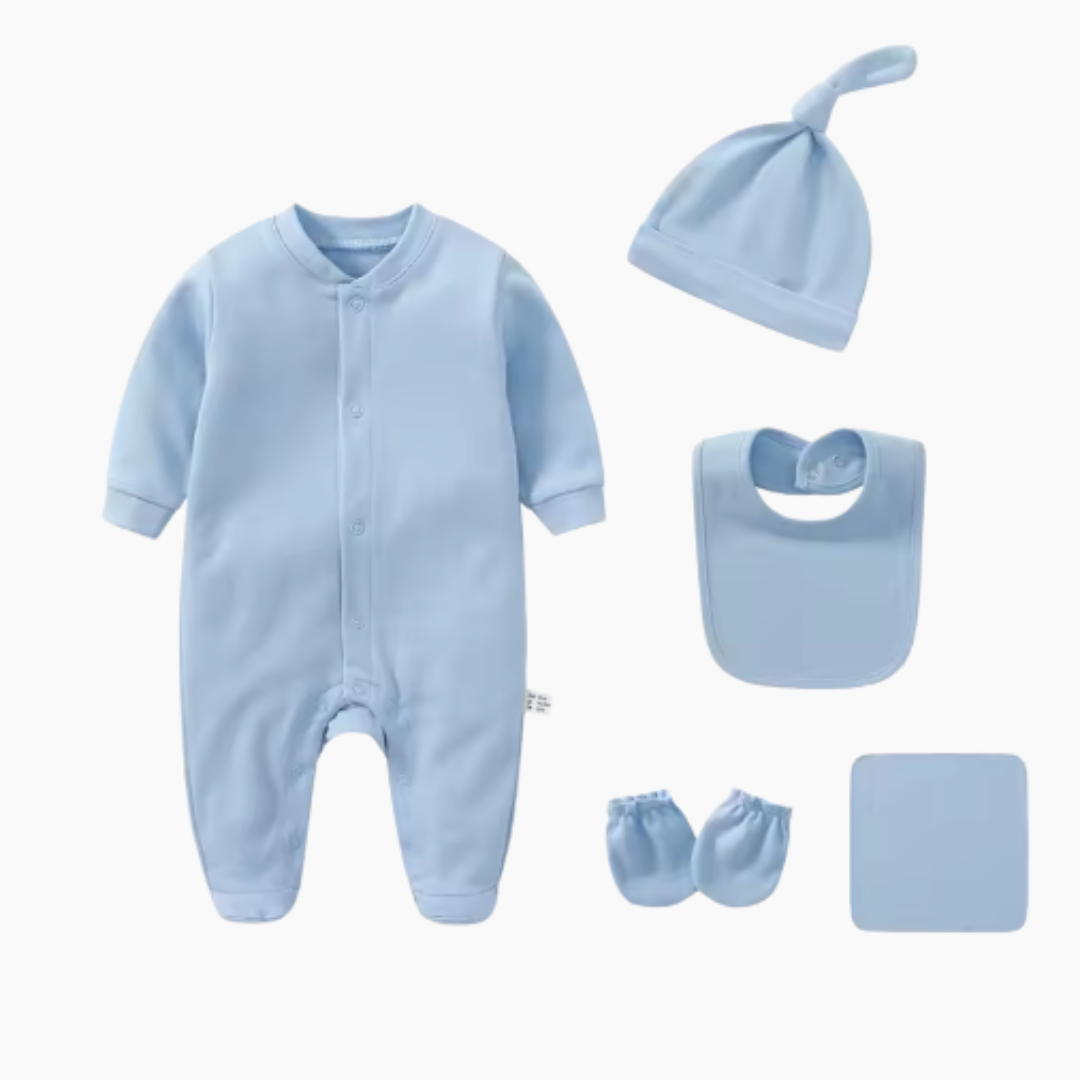 BabyBox "TOUT DOUX" – Coffret Cadeau Personnalisable Naissance Bébé (Pyjama, Bonnet, Bavoir, Moufles, Lavette, Boîte Cadeau)